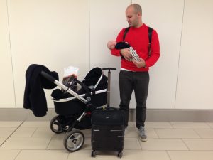 How to take pram on plane outlet